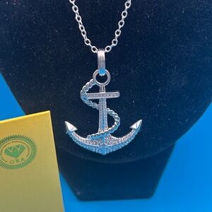 2.6 CT Moissanite Diamond Anchor pendant necklace